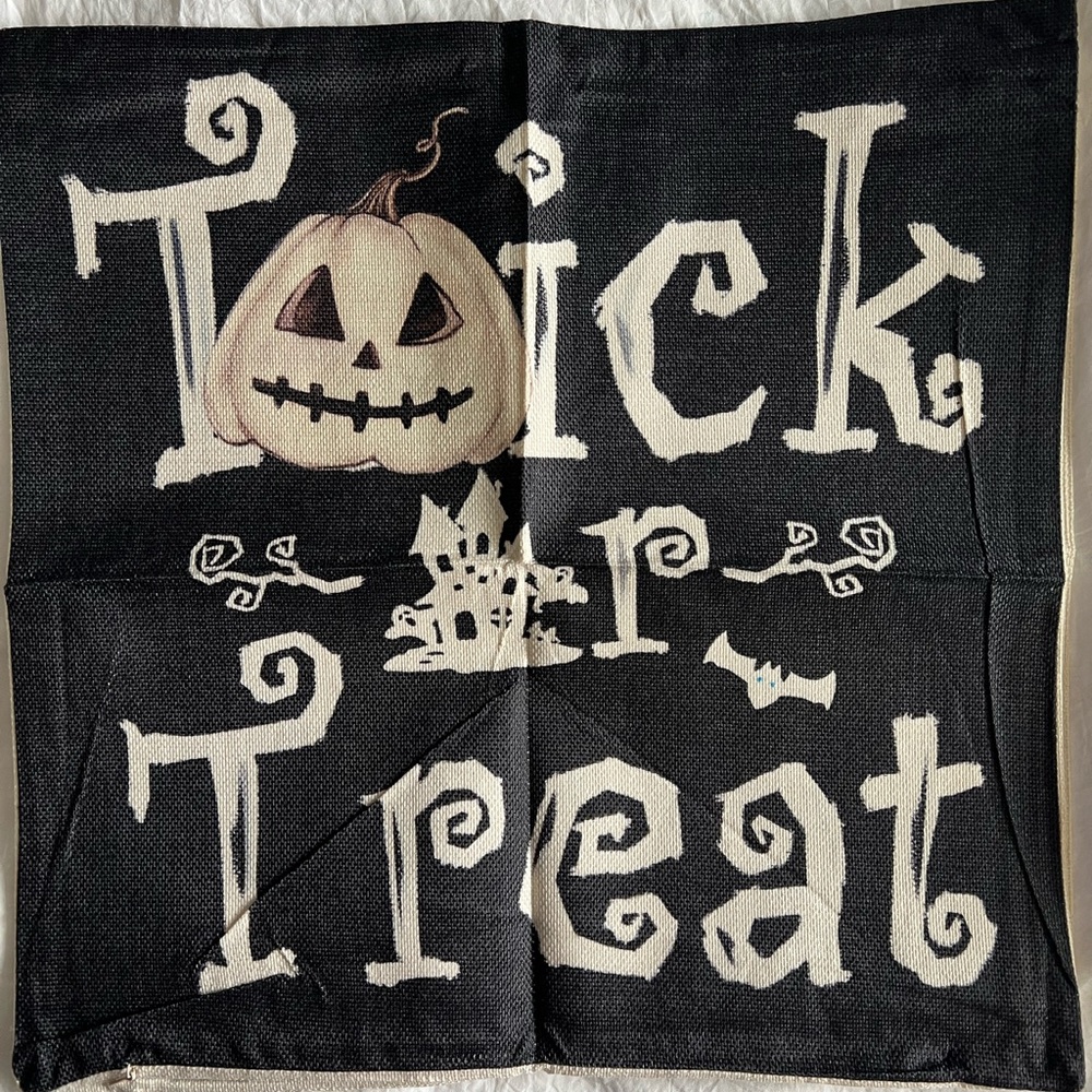 NWT set of 4 Halloween indoor / outdoor  Pillow Covers, zipper closure, washable